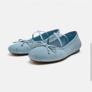 Zara Denim Ballet Flats